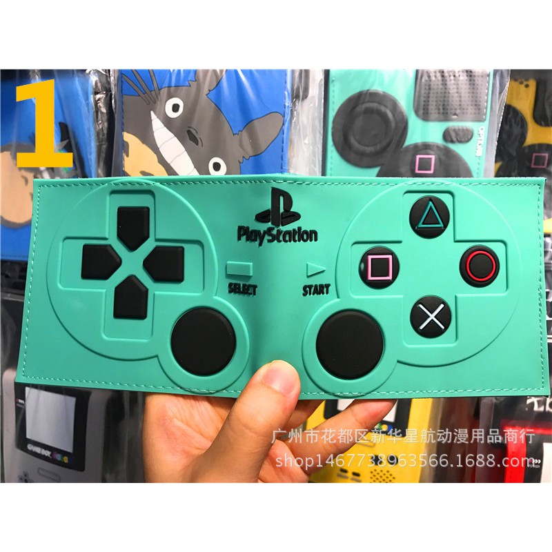 YICO PlayStation 4 Gamepad Control Button กระเป๋าสตางค์หนัง PU ลายการ์ตูน