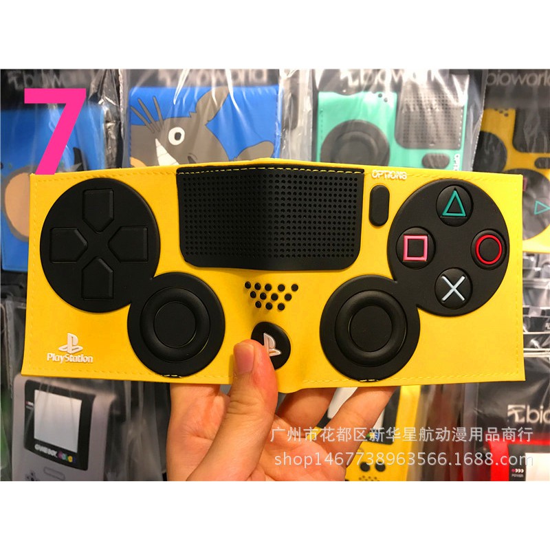 YICO PlayStation 4 Gamepad Control Button กระเป๋าสตางค์หนัง PU ลายการ์ตูน