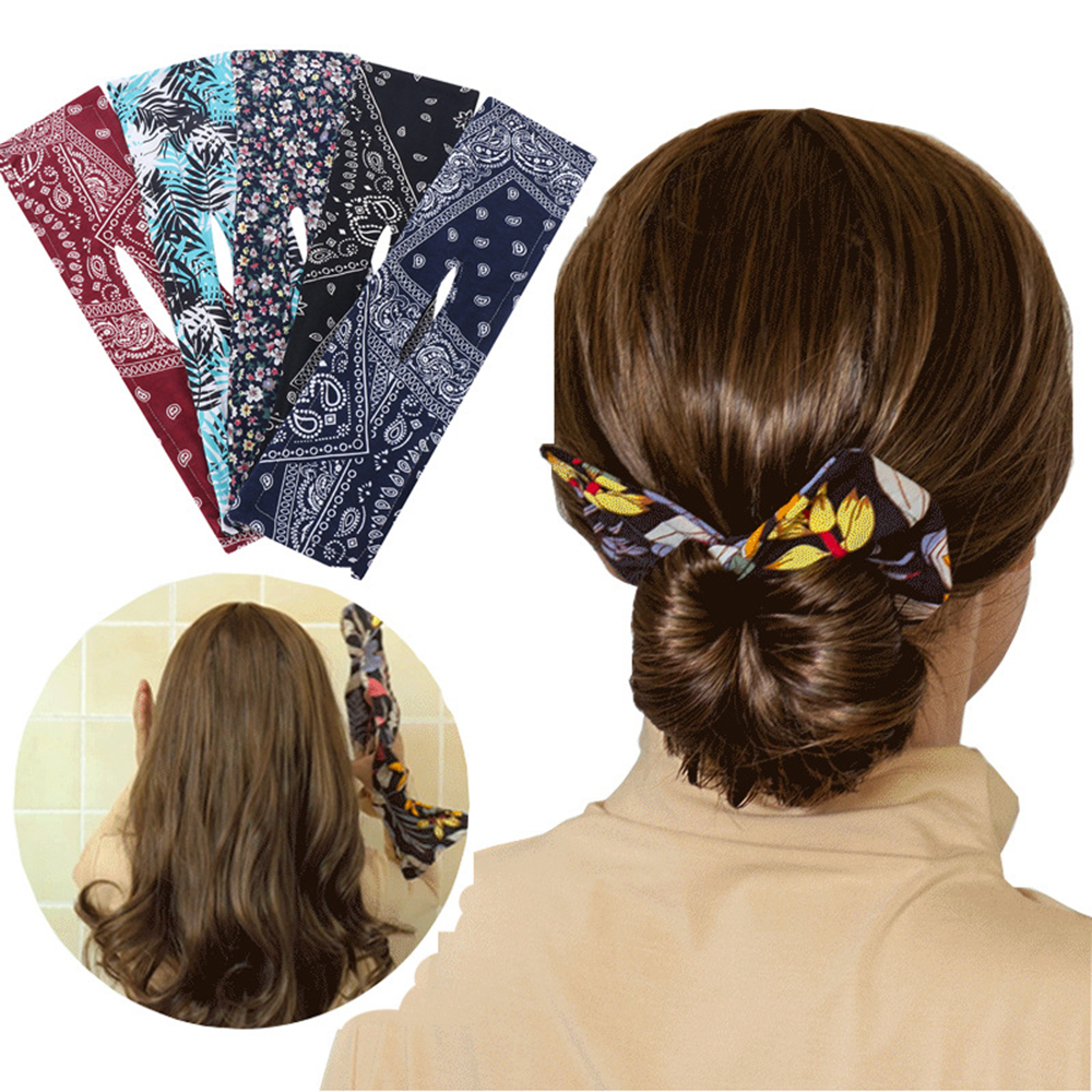 SIKONG Elegant Scrunchies Hairpin Bowknot Deft Bun Hair Twist Hair Curler Bud Hairstyle