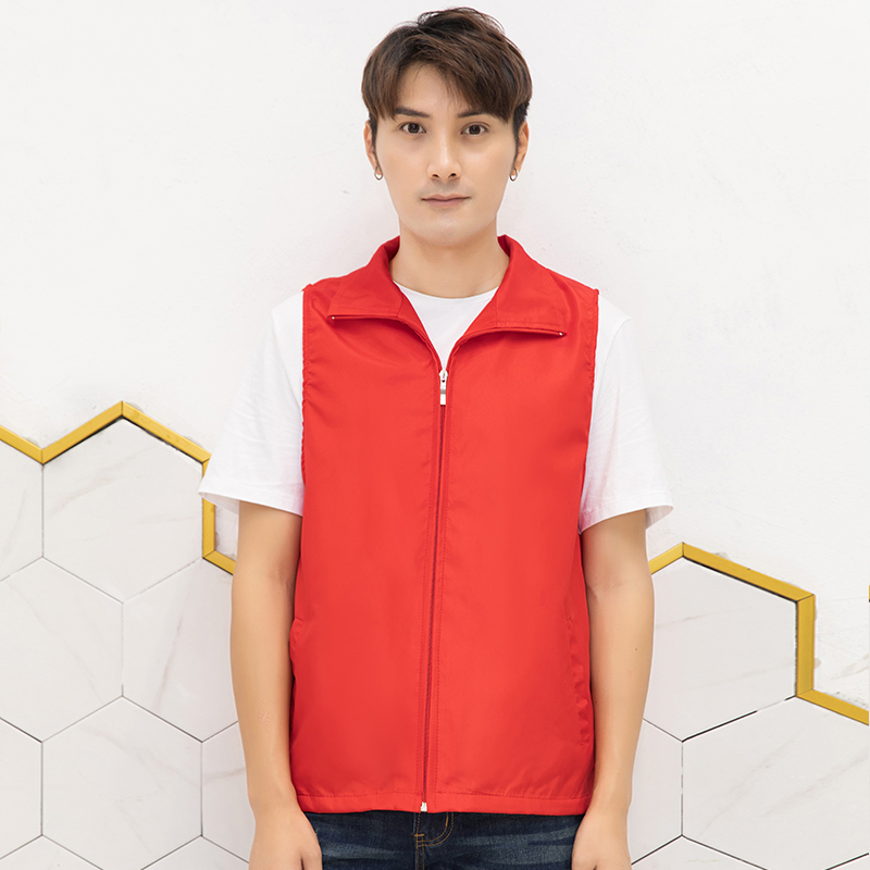 Factory Outlet บริการอาสาสมัครเสื้อกั๊กที่กำหนดเองหลวมสีแดงเสื้อผ้าที่กำหนดเองโฆษณาสาธารณะกิจกรรมเสื้อกั๊กพิมพ์LOGO