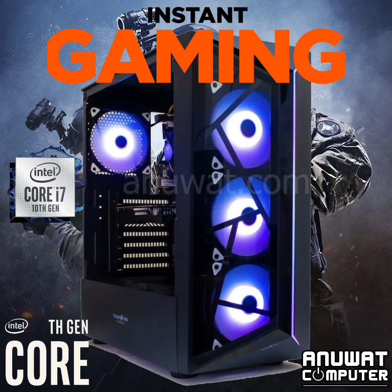 คอมพิวเตอร์เล่นเกมส์ Intel® Core™ I7-10700F RAM 32GB GTX-1050TI (GEN10) (ของใหม่) ราคา 18,900 บาท*ส่งฟรี