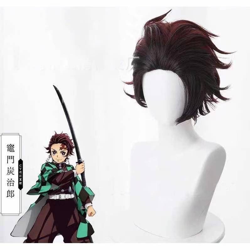 Demon Slayer Kamado Kimetsu NO Yaiba ชุดคอสเพลย์ Wigs Hair Cosplayชุด ชุดคอสเพลย์ Anime วิกผม