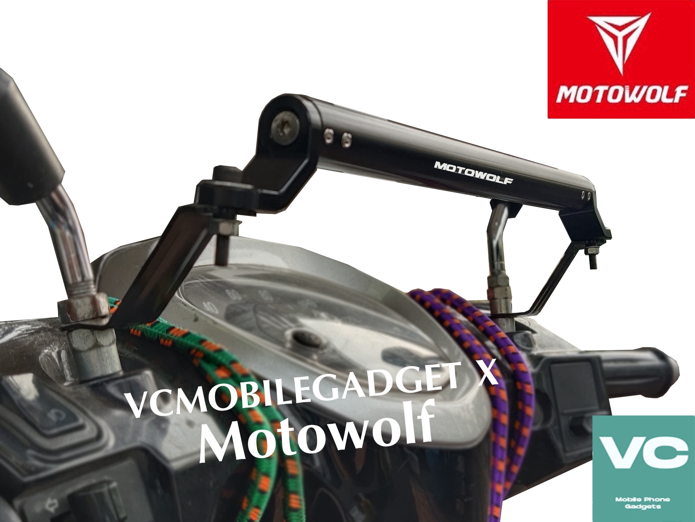 บาร์มอเตอร์ไซค์  Motowolf (แถมฟรี ประแจหกเหลี่ยม, อะไหล่น็อต 2 ตัว) บาร์เสริม Motowolf MDL 3514 ทำจากเหล้ก