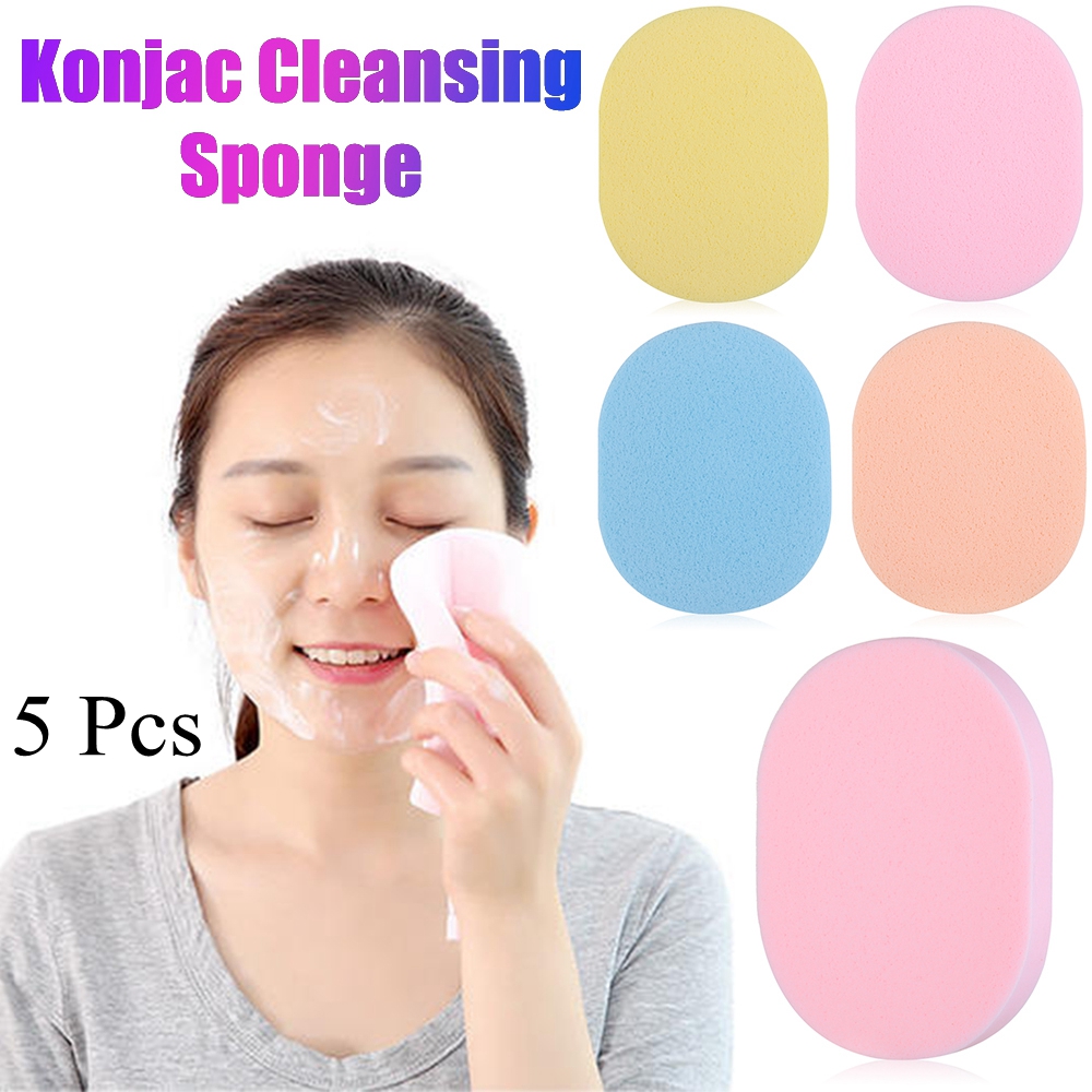 NQMODL SHOP 5 Pcs Gentle Soft Skin Care Bathroom Supplies Exfoliator Facial Cleaner Scrub Puff Body Washing Sponge Cleansing Sponge