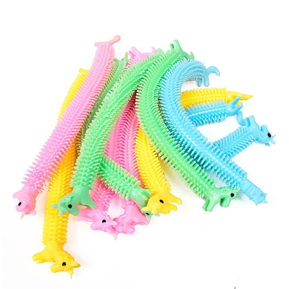 JEARCHE ของเล่นคลายเครียดสำหรับเด็ก,เชือกยืดได้เส้นบะหมี่หนอนหลากสีแบบสุ่มสีของเล่นต้านความเครียด