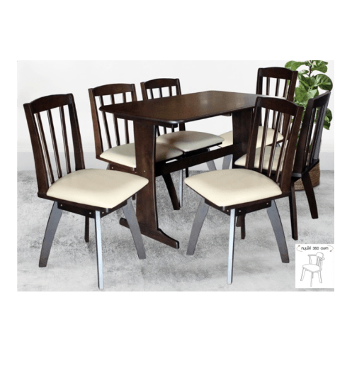 Delicato ชุดโต๊ะอาหาร6ที่นั่ง VALERIE DE-6 สีน้ำตาลเข้ม ราคา 15,480 บาท*ส่งฟรี