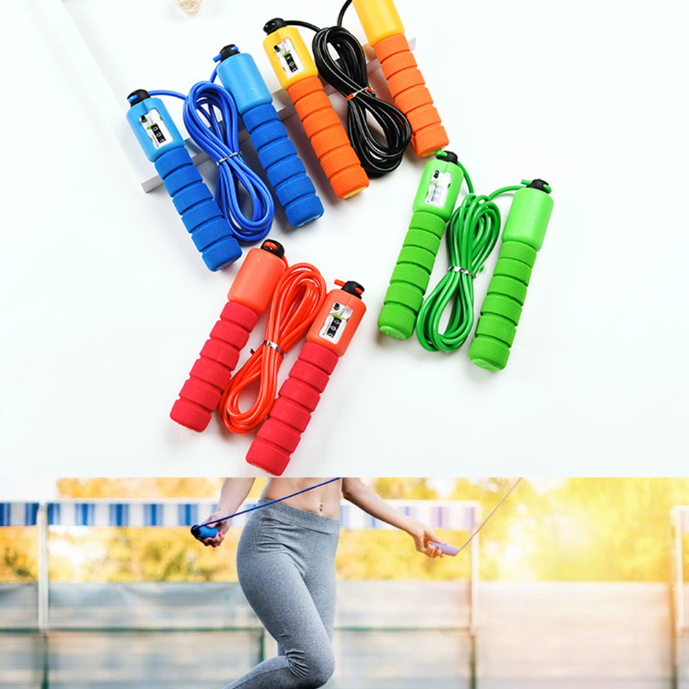 WS89PZJ4 Hot PVC/Braided Rope Body Building Sports Accessories Electronic Counting Anti Slip Handle Jump Ropes Skip Rope