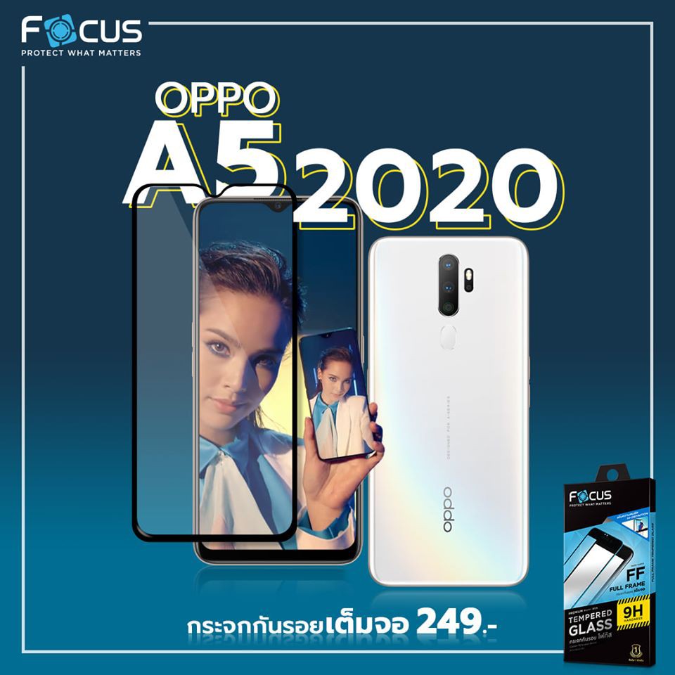 Focus ฟิล์มกระจกเต็มจอใส Oppo A94 A74 A54 A15 A73 A92 A91 A12 A9(2020) A5(2020) F11Pro