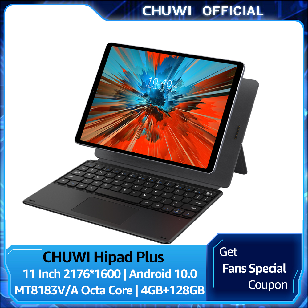 CHUWI Hipad Plus Android 10.0 Tablet 11 Inch IPS 2K Full Screen จอภาพ | MT8183V/A Octa Core 2.0 GHz | LPDDR4 4GB+128GB 13Mp กล้องถ่ายรูป UItra Thin Body แท็บเล็ต 2.4/5G Wifi 7300MAH แบตเตอรี่ Type-C