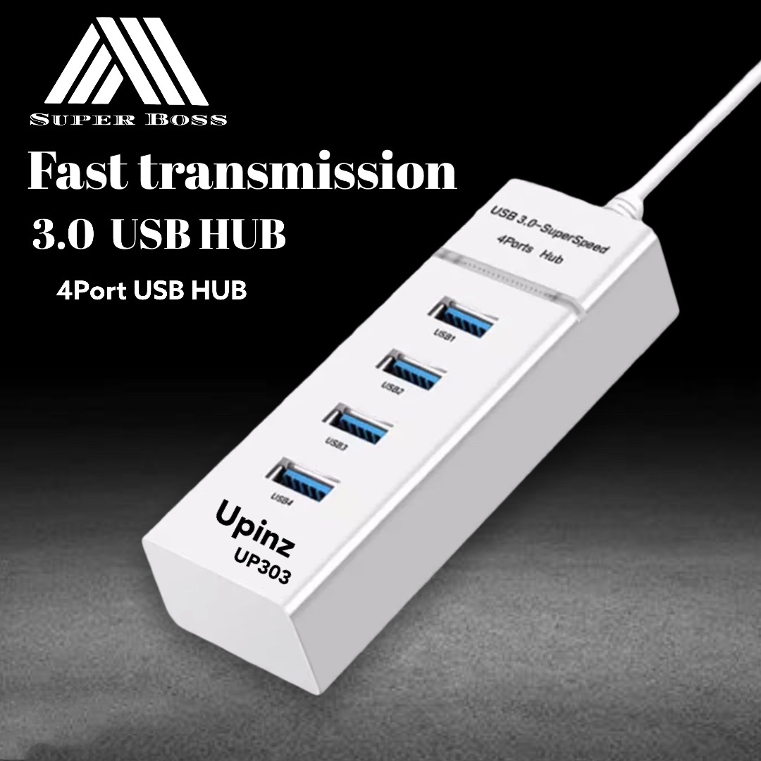 Upinz รุ่น UP303 USB HUB 3.0 High Speed 4 Port ชาร์จและโอนถ่ายข้อมูลได้รวดเร็วทันใจ ของแท้ รับประกัน1ปี BY BOSSSTORE