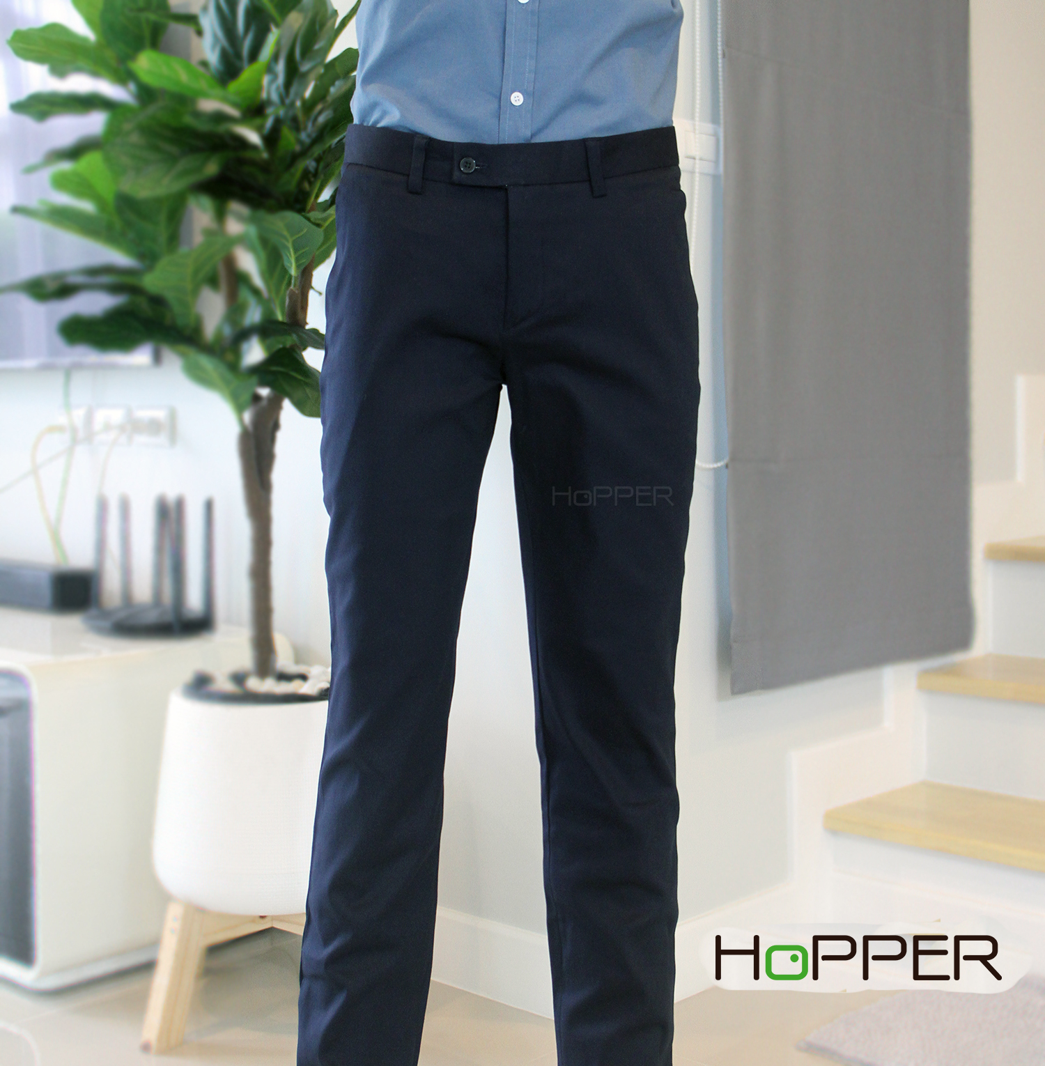 กางเกงสแลคขายาว Hopper Progress ผ้ายืด ขากระบอกเล็ก