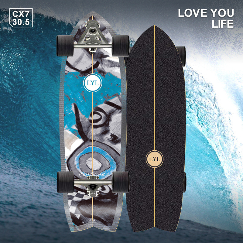 [79*23*13cm] surf skate CX7 สเก็ตบอร์ด เเท้ เซิฟสเก็ตบอร์ด เสก็ตบอร์ด สเก็ตบอด สเก็ตบอร์ดกระดานโต้คลื่นบก กระดานฝึกเล่นสกีจำลอง Pu Weel