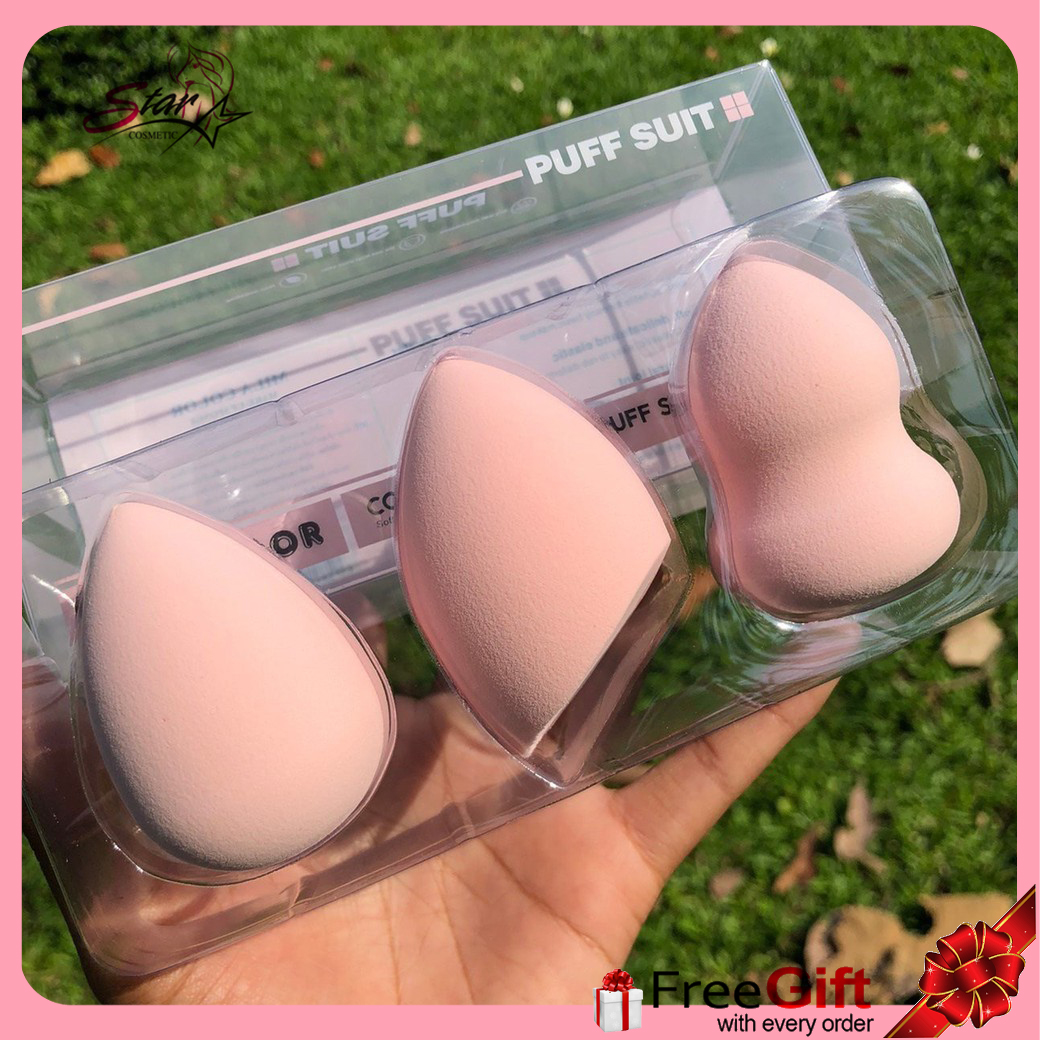 MIRA COMPLEXION SPONGE ฟองน้ำไข่สีส้ม/สีชมพู(1กล่อง3ชิ้น)