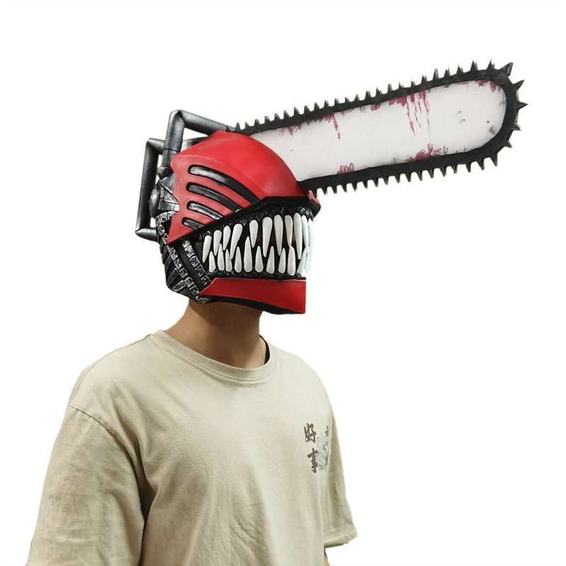Anime Chainsaw Man Can Wear Helmet Role Saw Masks Sickle Denji Saw Cosplay