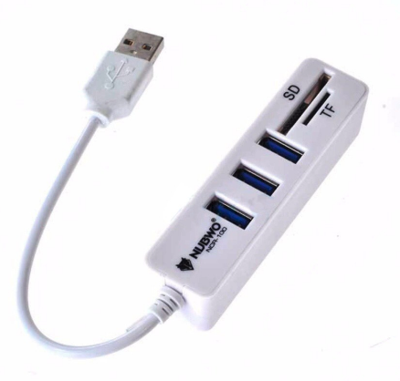 ?ส่งเร็ว? ร้านDMแท้ๆ NUBWO NCR-100 ตัวเพิ่มช่อง ยูเอสบี+ตัวอ่านการ์ด USB HUB 3 Port+Card Reader V2.0 2in1 #DM 100