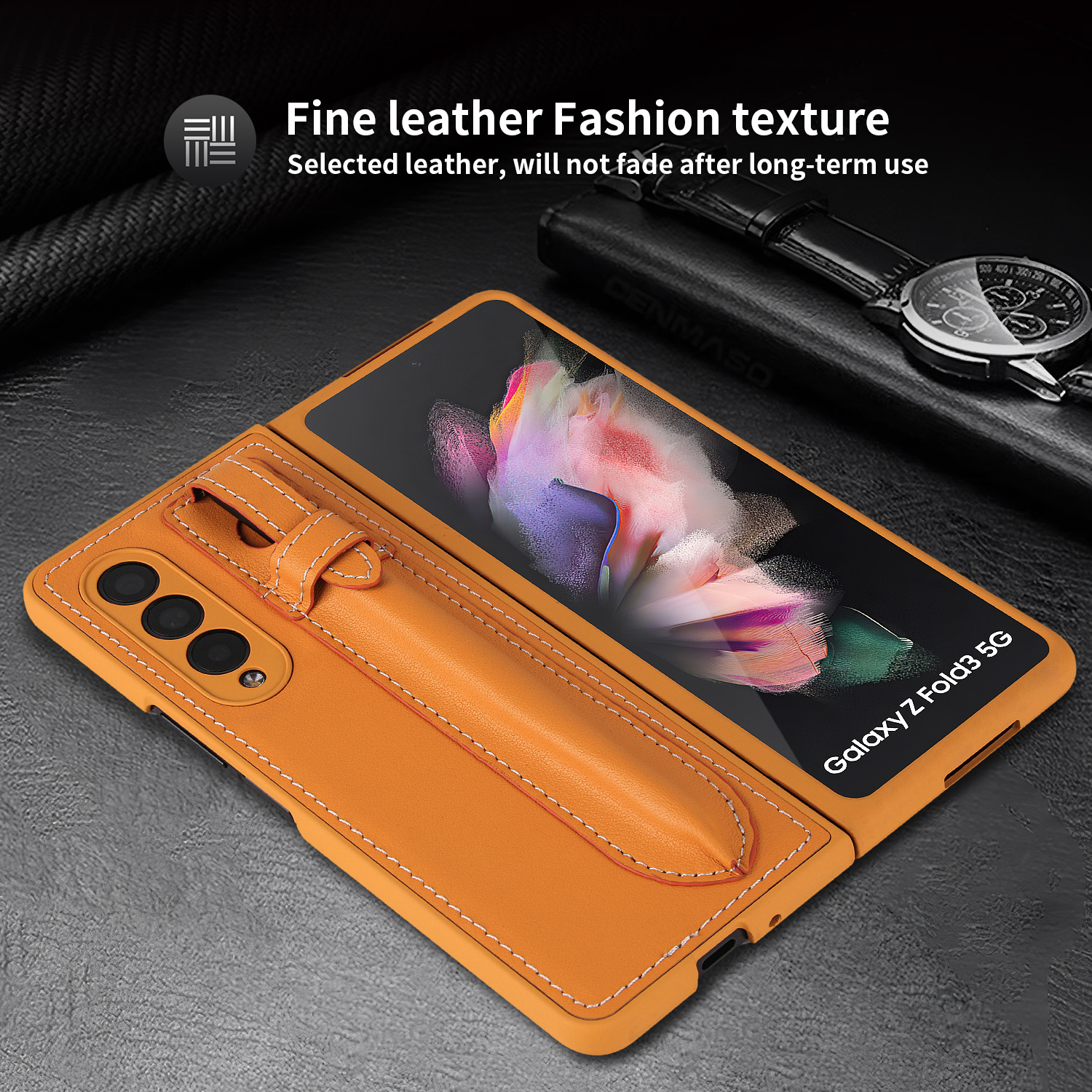 Generic Galaxy Z Fold 2 Case, LaimTop Business Flip Leather Shockproof