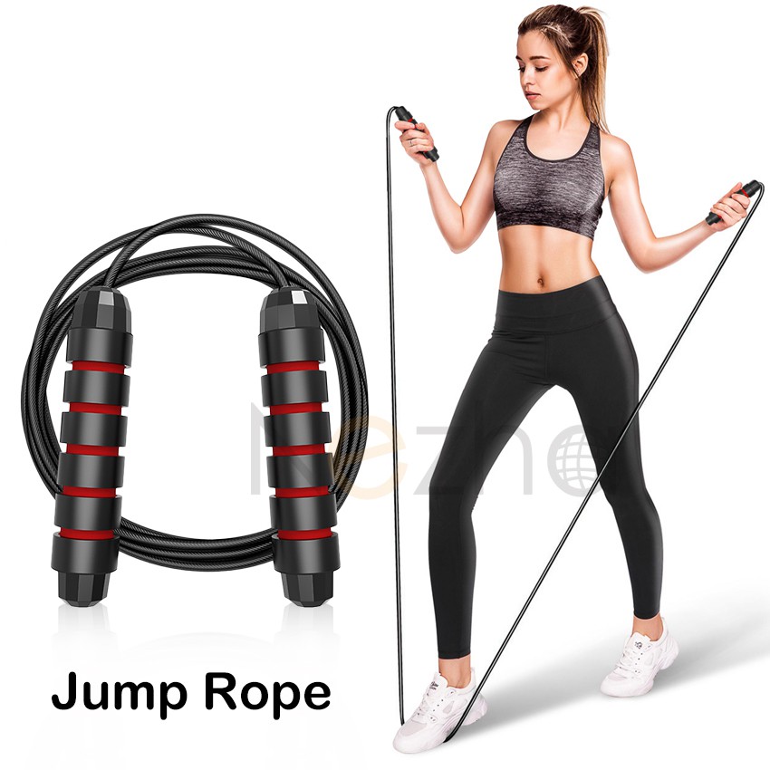 YomiStudio เชือกกระโดด ที่กระโดดเชือก ด้ามจับบุนุ่มกระชับมือ สายเสริมความแข็งแรง สำหรับการออกกำลังกาย มวย เผาผลาญพลังง Jumping Rope