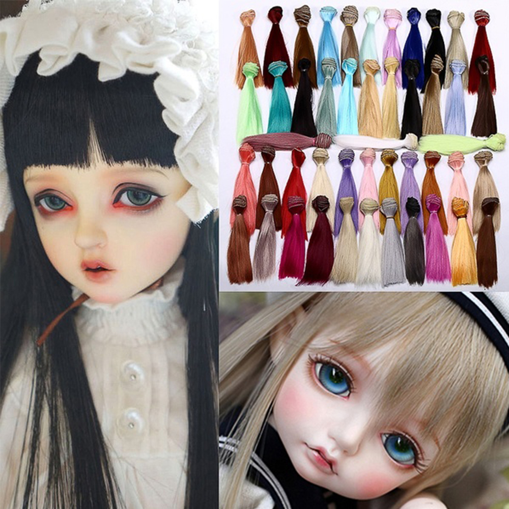 U7E2E ยาวแฟชั่นสายอุณหภูมิสูง Mini เส้นใยสังเคราะห์15100ซม.BJD Tresses เครื่องประดับผมตุ๊กตาวิกผม Extension