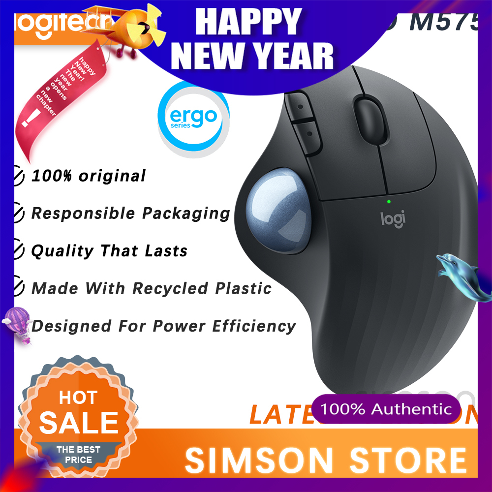 【NEW】Original Logitech ERGO M575 Wireless Mouse Trackingball Win10 macOS Manual Layout Low Energy Technology Bluetooth