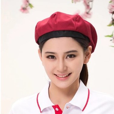 หมวกพนักงานเสริฟ ทรง Flatcap หมวกคลุมผม มีหลายสี # 1356