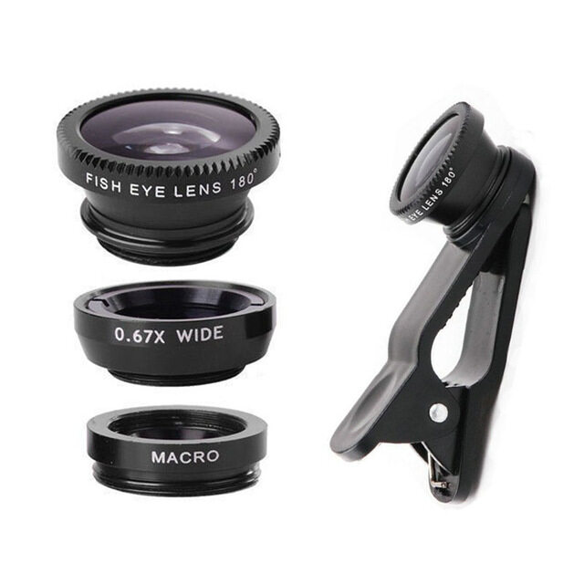 พร้อมส่ง Universal Clip Lens เลนส์เสริมมือถือ3in1 ให้ภาพมุมกว้าง ถ่ายมาโครได้ง่าย Free ถุงผ้าเก็บเลนส์กล้องโทรศัพท์มือถือ
