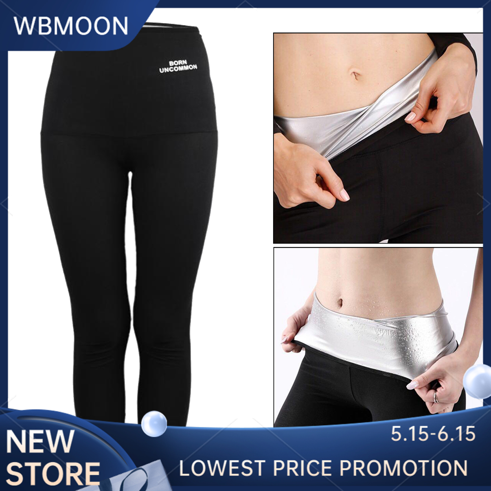 WBMOON ผู้หญิงกางเกงซาวน่ากางเกงขาสั้น Capri เลกกิ้งนักวิ่ง Sweatpants ออกกำลังกาย