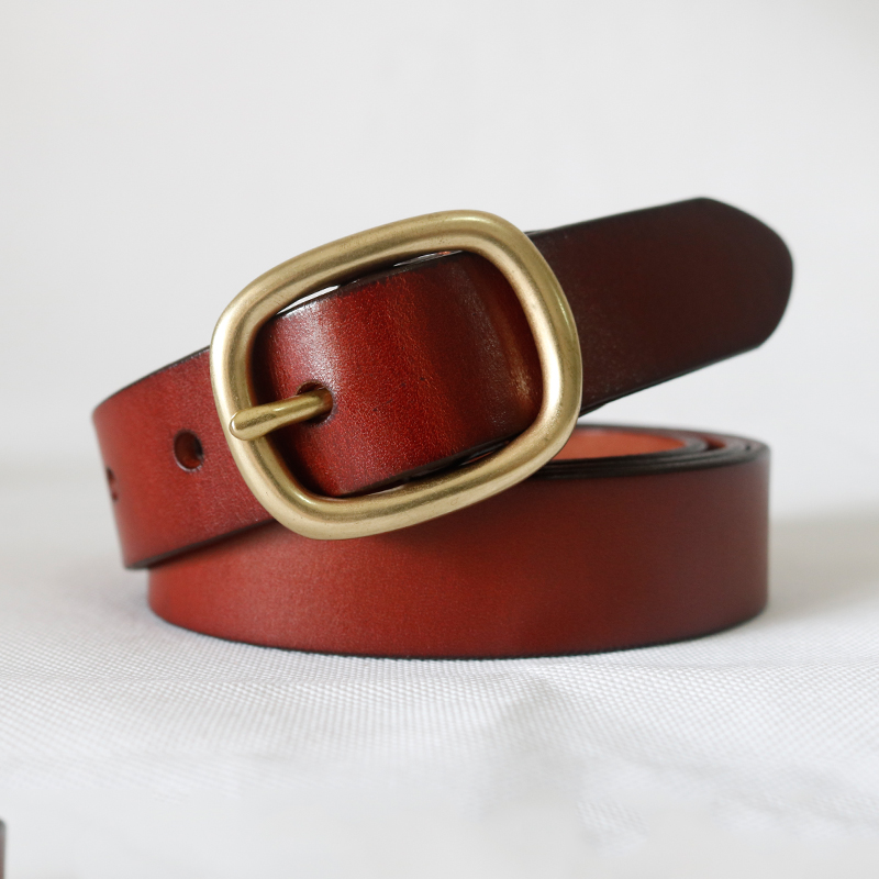 DINISITON New Women‘s Belt Genuine Leather Belts For Women Female Gold Pin Buckle Strap Fancy Vintage for Jeans Dropshipping