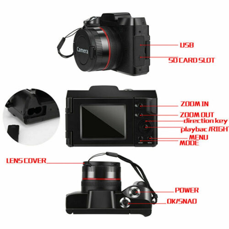 ภาพหน้าปกสินค้าDigital Full HD1080p 16X กล้องดิจิตอลกล้องวิดีโอระดับมืออาชีพกล้อง vlogging