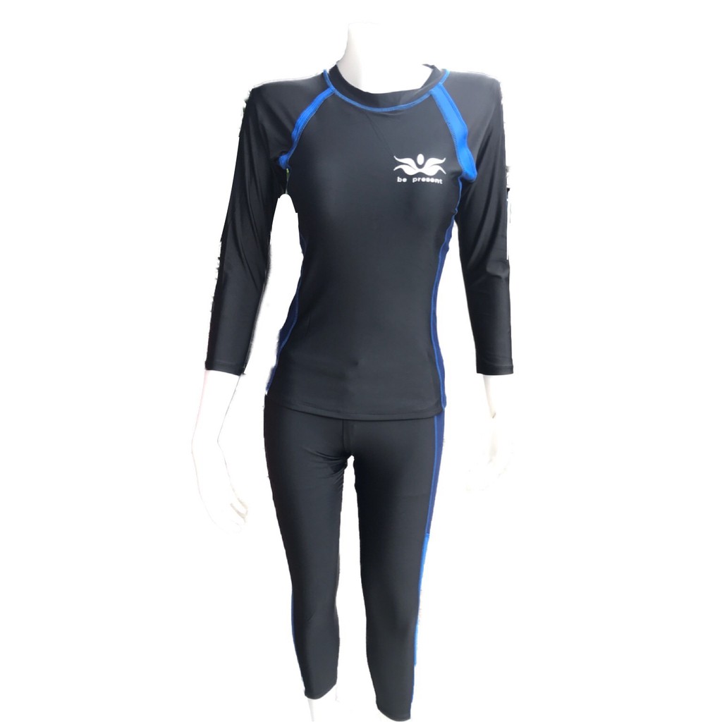 ชุดว่ายน้ำผู้หญิง เสื้อว่ายน้ำแขนยาวพร้อมกับกางเกงว่ายน้ำขายาว 207- มีฟองและซับใน