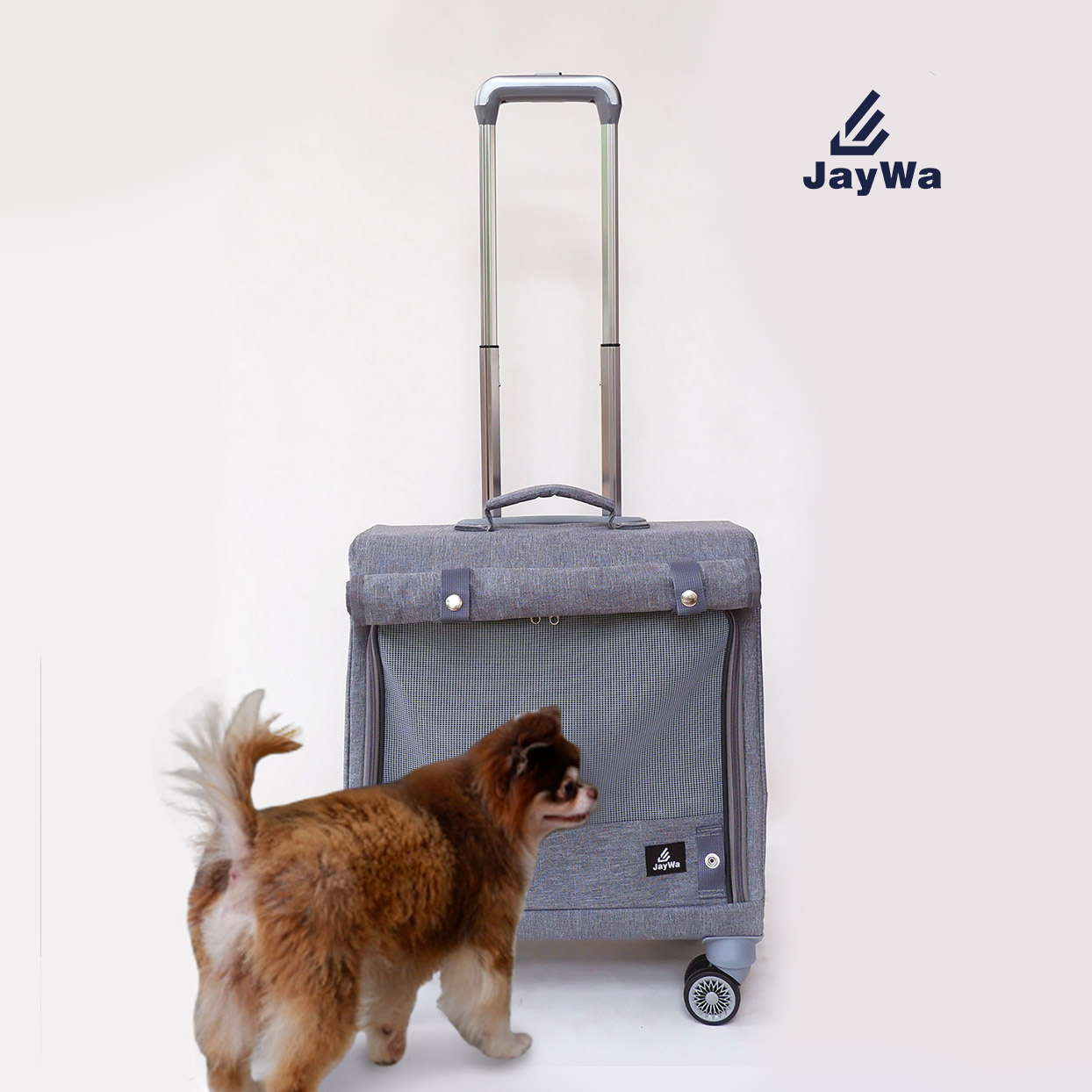 JAYWA  กระเป๋าหมาล้อลาก มี 3 size ใบใหญ่ L=20" L=18" M=16"  รับได้ 14 โล กระเป๋าแมวล้อลาก กระเป๋าสุนัขล้อลาก กระเป๋ารถเข็นหมา 4 ล้อหมุน 360